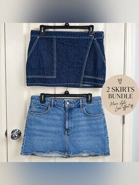 Abercrombie And Fitch Mid Rise Denim Skirt Bundle Size 32 Curve Love